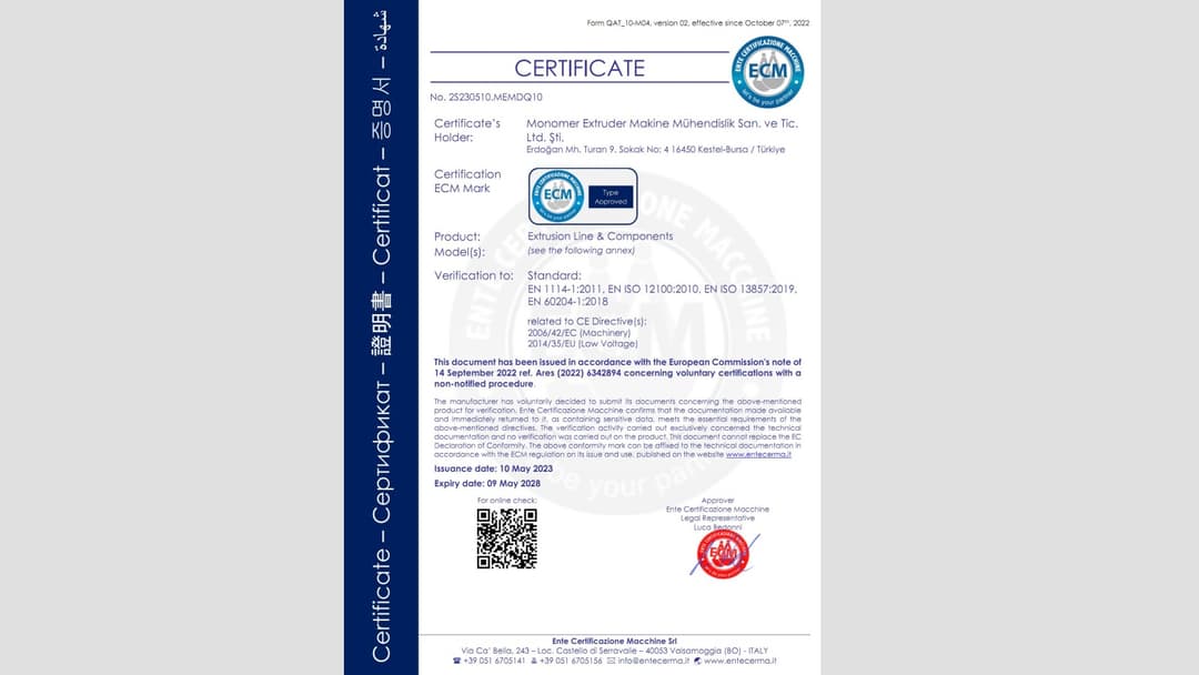 Our Business Is Now CE Certified